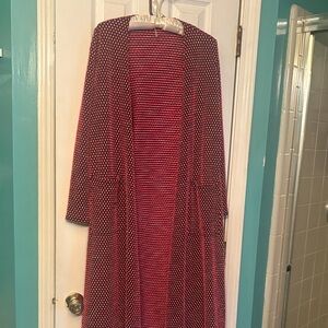 Pink and Black Sarah Patterned Long Cardigan